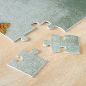 Labrador Dog Floral over groen Legpuzzel (Zijkant)