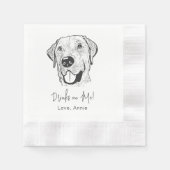 Labrador Dog gepersonaliseerde Drink op mij Servet (Voorkant)