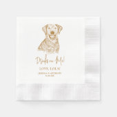 Labrador Dog gepersonaliseerde Drinken op mij Servet (Voorkant)