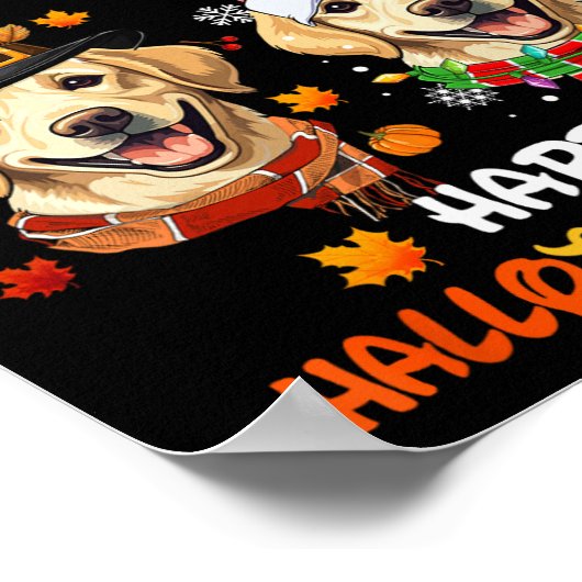 Labrador Dog Hallothanksmas Halloween Thanksgiving Poster (Hoek)