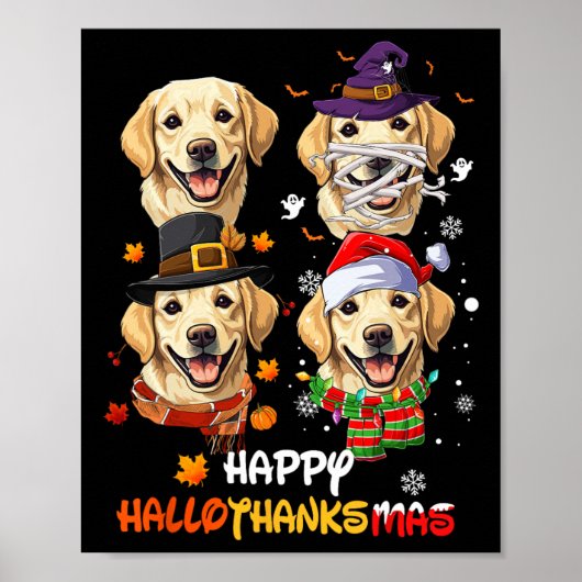 Labrador Dog Hallothanksmas Halloween Thanksgiving Poster (Voorkant)