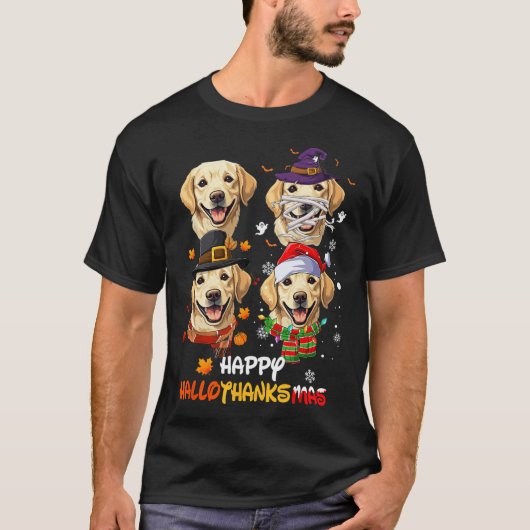 Labrador Dog Hallothanksmas Halloween Thanksgiving T-shirt (Voorkant)
