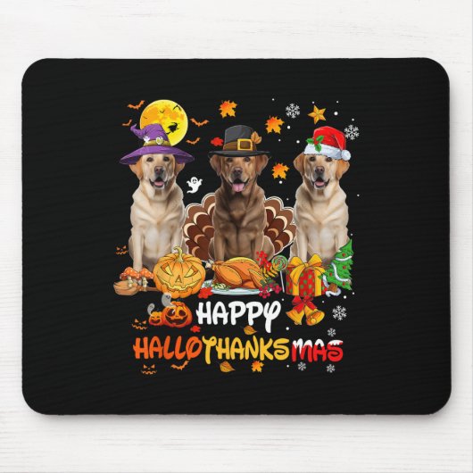 Labrador Dog Happy Halloween Thanksgiving Merry Ch Muismat (Voorkant)