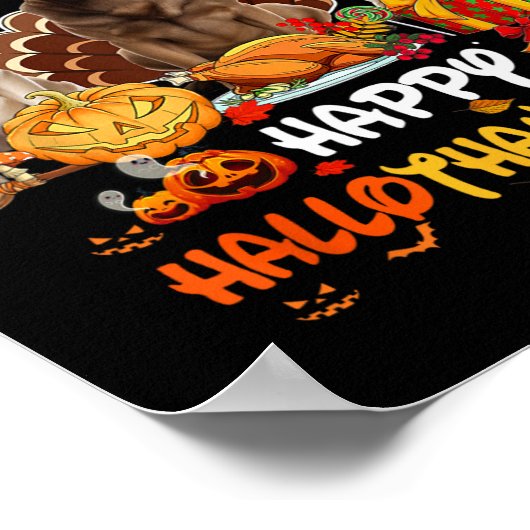 Labrador Dog Happy Halloween Thanksgiving Merry Ch Poster (Hoek)