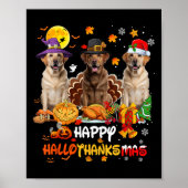 Labrador Dog Happy Halloween Thanksgiving Merry Ch Poster (Voorkant)