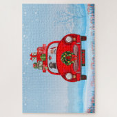 Labrador Dog in auto met kerstman Legpuzzel (Verticaal)
