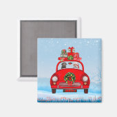 Labrador Dog in auto met kerstman Magneet (Voorkant / Achterkant)