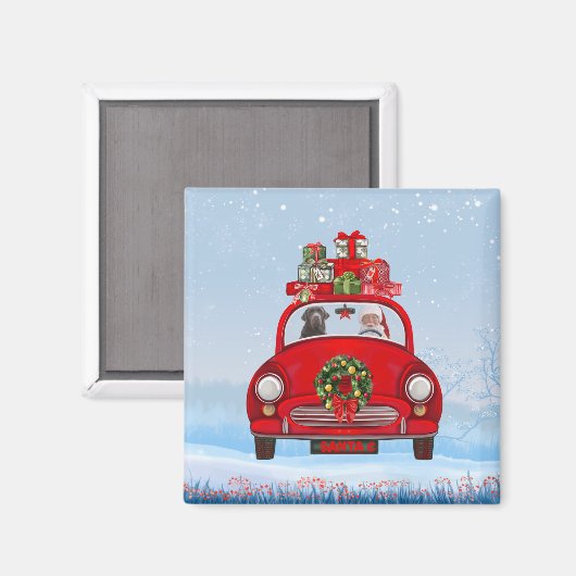 Labrador Dog in auto met kerstman Magneet (Voorkant / Achterkant)