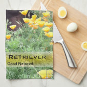 Labrador Dog in California Poppy Patch Photography Theedoek (Quarter Fold)