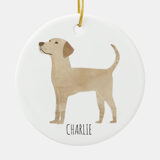 Labrador Dog Keramisch Ornament (Voorkant)