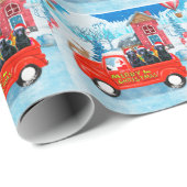 Labrador Dog kerstbezorging vrachtwagen sneeuw Cadeaupapier (Rol Hoek)