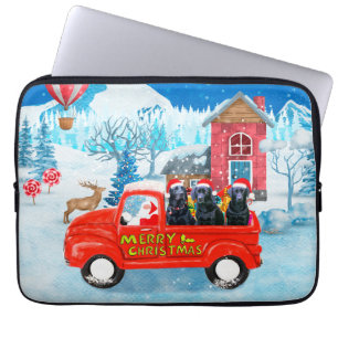 Labrador Dog kerstbezorging vrachtwagen sneeuw Laptop Sleeve