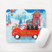 Labrador Dog kerstbezorging vrachtwagen sneeuw Muismat (Met muis)