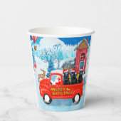 Labrador Dog kerstbezorging vrachtwagen sneeuw Papieren Bekers (Achterkant)