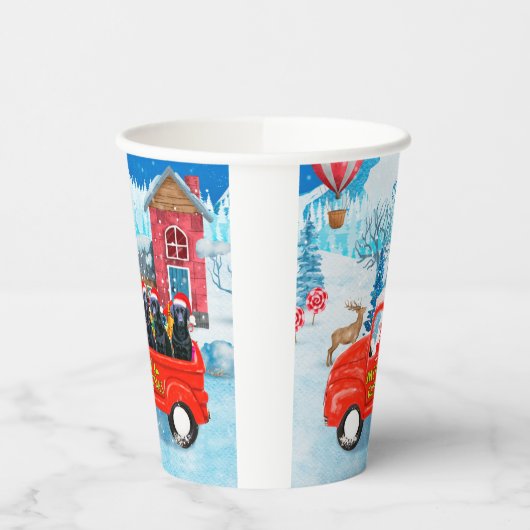 Labrador Dog kerstbezorging vrachtwagen sneeuw Papieren Bekers (Links)