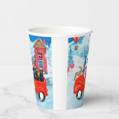 Labrador Dog kerstbezorging vrachtwagen sneeuw Papieren Bekers (Rechts)