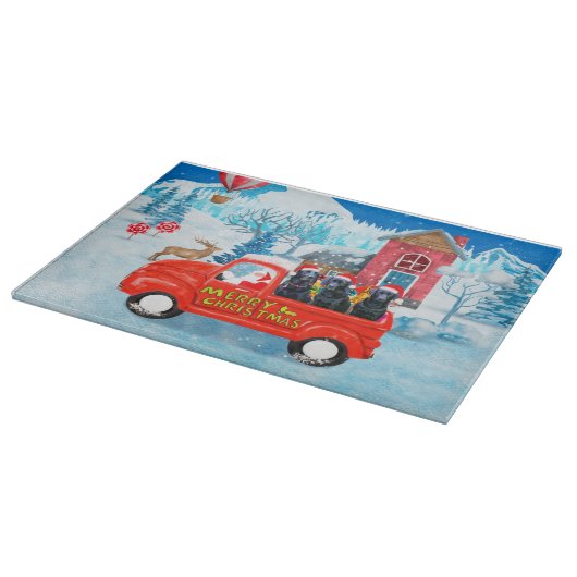 Labrador Dog kerstbezorging vrachtwagen sneeuw Snijplank (Hoek)