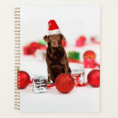 Labrador Dog Kerstmis met cadeaus Santa Hat Gift B Planner (Voorkant)