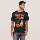 Labrador Dog Kijk Turkije Vlees Happy Thanksgiving T-shirt (Voorkant volledig)