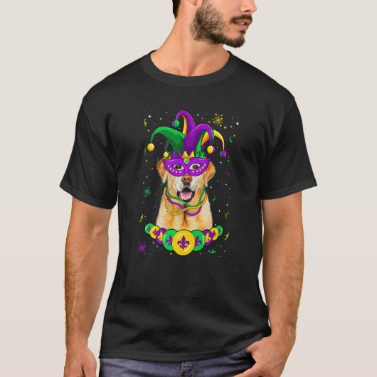Labrador Dog Lover Mardi Gras Carnival Funny Mask T-shirt (Voorkant)