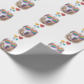 Labrador Dog met Hearts Valentijnsdag Cadeaupapier (Hoek)