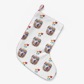 Labrador Dog met Hearts Valentijnsdag Kleine Kerstsok (Voorkant (Hangend))