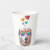 Labrador Dog met Hearts Valentijnsdag Papieren Bekers (Achterkant)