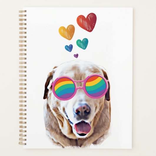 Labrador Dog met Hearts Valentijnsdag Planner (Voorkant)