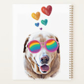 Labrador Dog met Hearts Valentijnsdag Planner (Achterkant)