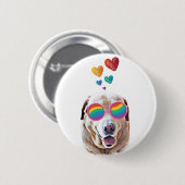 Labrador Dog met Hearts Valentijnsdag Ronde Button 5,7 Cm (Voorkant /achterkant)