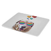 Labrador Dog met Hearts Valentijnsdag Snijplank (Hoek)