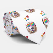 Labrador Dog met Hearts Valentijnsdag Stropdas (Opgerold)