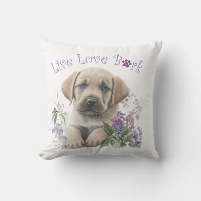 Labrador Dog Mom Floral Kussen (Voorkant)