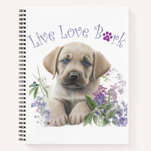 Labrador Dog Mom Floral Notitieboek (Voorkant)