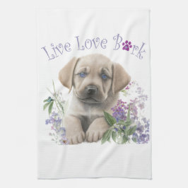 Labrador Dog Mom Floral Theedoek