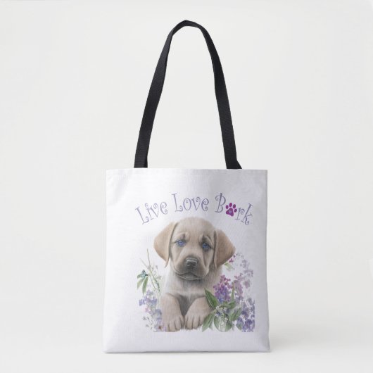 Labrador Dog Mom Floral Tote Bag (Voorkant)