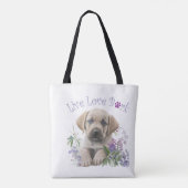 Labrador Dog Mom Floral Tote Bag (Achterkant)