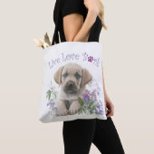 Labrador Dog Mom Floral Tote Bag (Dichtbij)