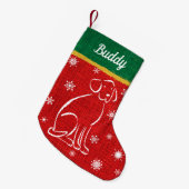 Labrador Dog Red Burlap Pet Kerstmis stoppen Kleine Kerstsok (Voorkant (Hangend))