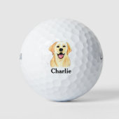 Labrador Dog Retriever Pet Schattige Puppy Monogra Golfballen (Voorkant)