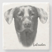 Labrador Dog stijlvol Stenen Onderzetter (Voorkant)