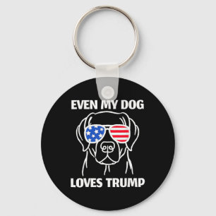 Labrador Dog Sungles Vlag Zelfs mijn hond houdt va Sleutelhanger