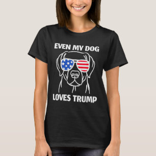 Labrador Dog Sungles Vlag Zelfs mijn hond houdt va T-shirt
