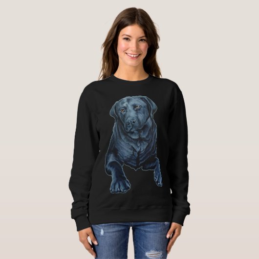 Labrador Dog Sweatshirt Black Lab Art Shirt (Voorkant volledig)