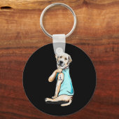 Labrador Dog Tattoo I Love Mom Moederdag Lover Sleutelhanger (Voorkant)