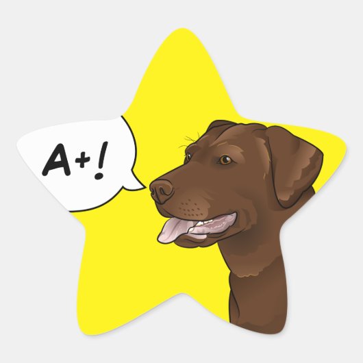 Labrador Dog Teacher Goede Grade Beloning Ster Sticker (Voorkant)