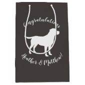 Labrador Dog Theme Baby shower Genderneutraal Medium Cadeauzakje (Voorkant)