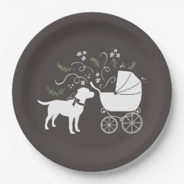 Labrador Dog Theme Baby shower Genderneutraal Papieren Bordje