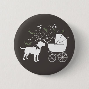 Labrador Dog Theme Baby shower Genderneutraal Ronde Button 5,7 Cm