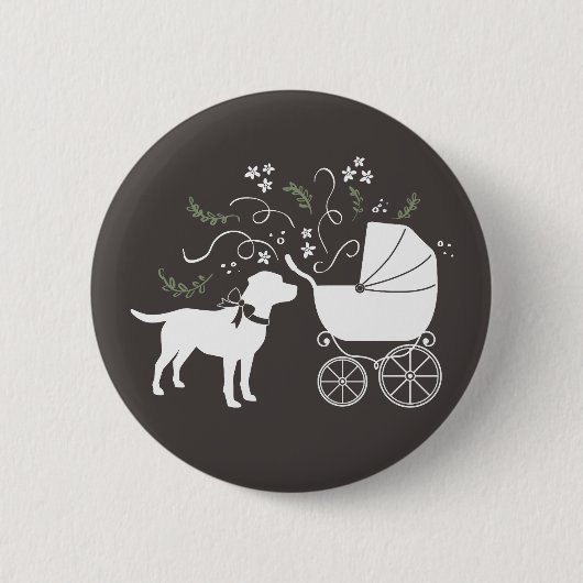 Labrador Dog Theme Baby shower Genderneutraal Ronde Button 5,7 Cm (Voorkant)